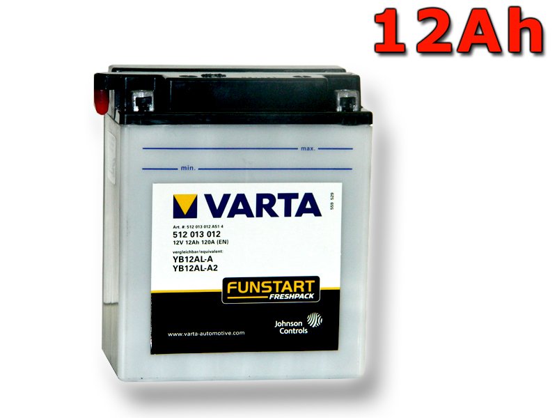Varta 12V/12Ah moto (YB12AL-A / YB12AL-A2) Freshpack